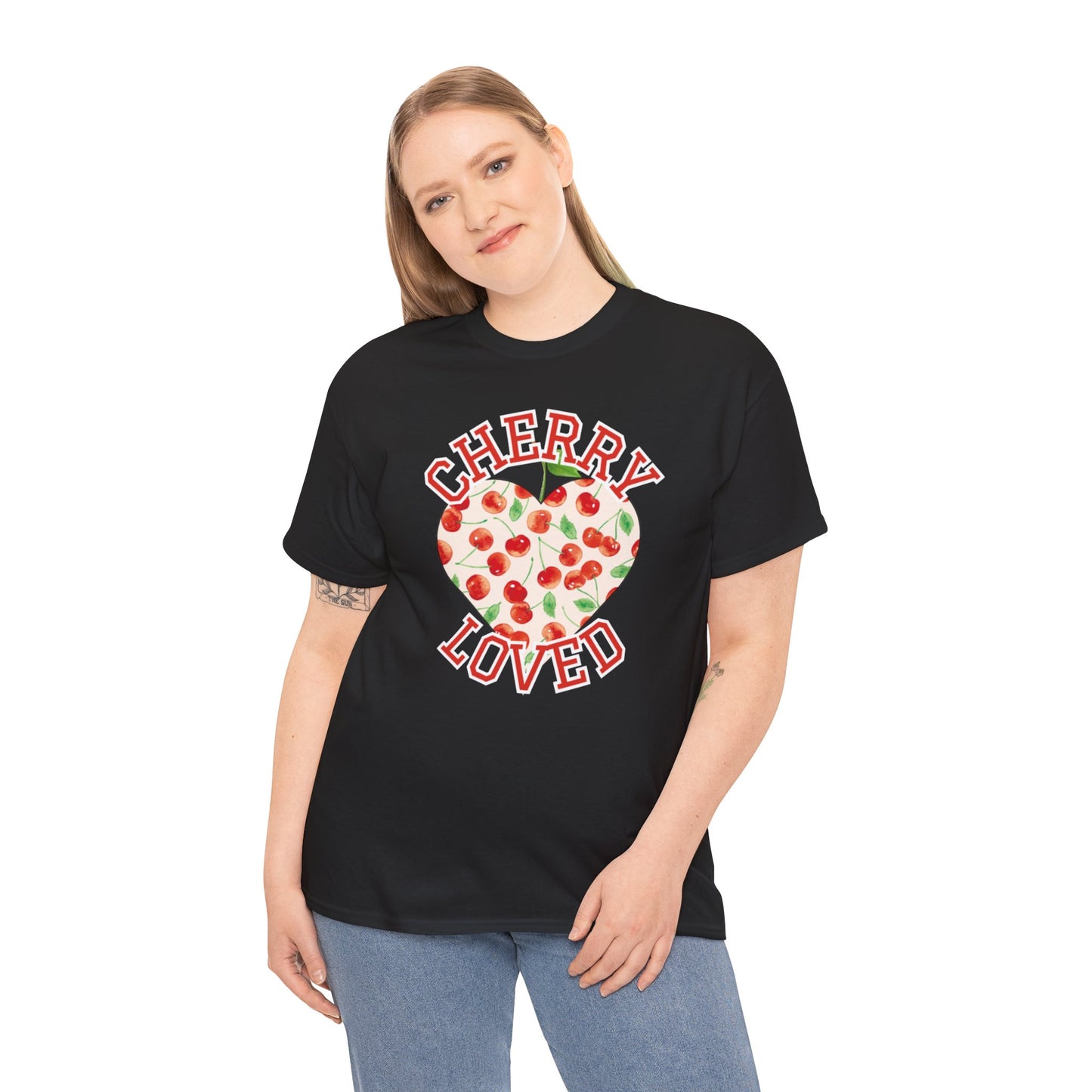 CHERRY LOVED TEE – Sweetheart Energy with Varsity Vibes ❤️