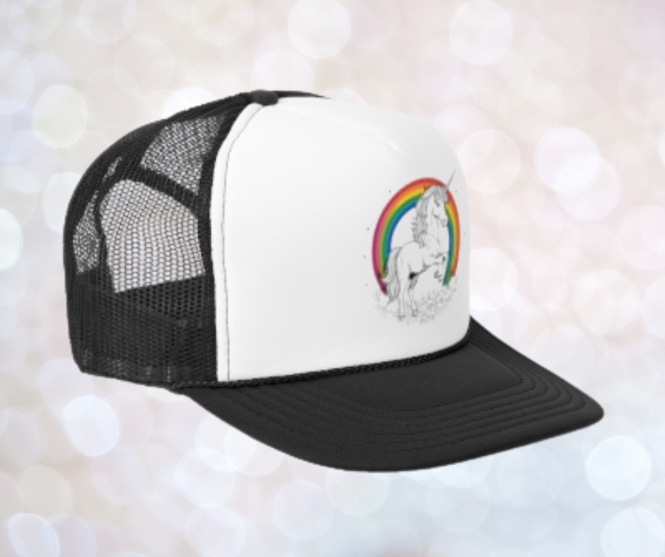 RAINBOW UNICORN TRUCKER HAT – Whimsy Meets Wanderlust