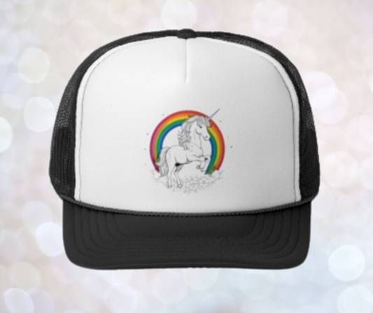 RAINBOW UNICORN TRUCKER HAT – Whimsy Meets Wanderlust