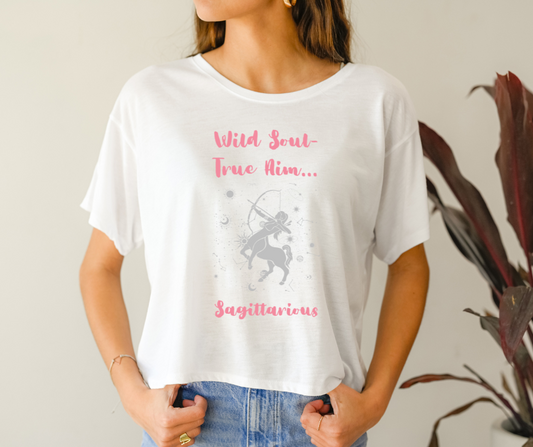 SAGITTARIUS- CROP TEE- WILD SOUL-TRUE AIM