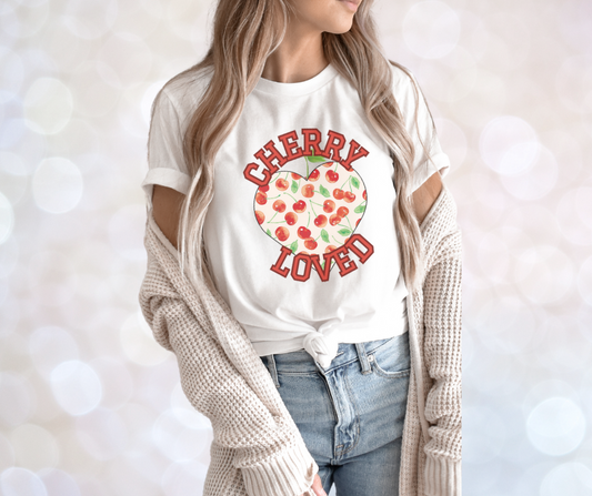 CHERRY LOVED TEE – Sweetheart Energy with Varsity Vibes ❤️