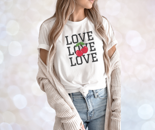 CHERRY VARSITY LOVE TEE – Sporty Sass with a Sweet Side 🍒📣